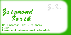 zsigmond korik business card