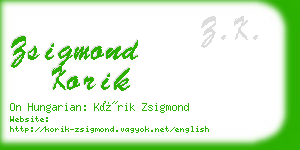 zsigmond korik business card